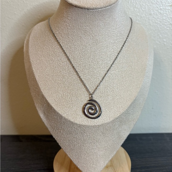 Handmade Silver Swirl Necklace | Waterproof & Tarnish Resistant - Picture 2 of 5
